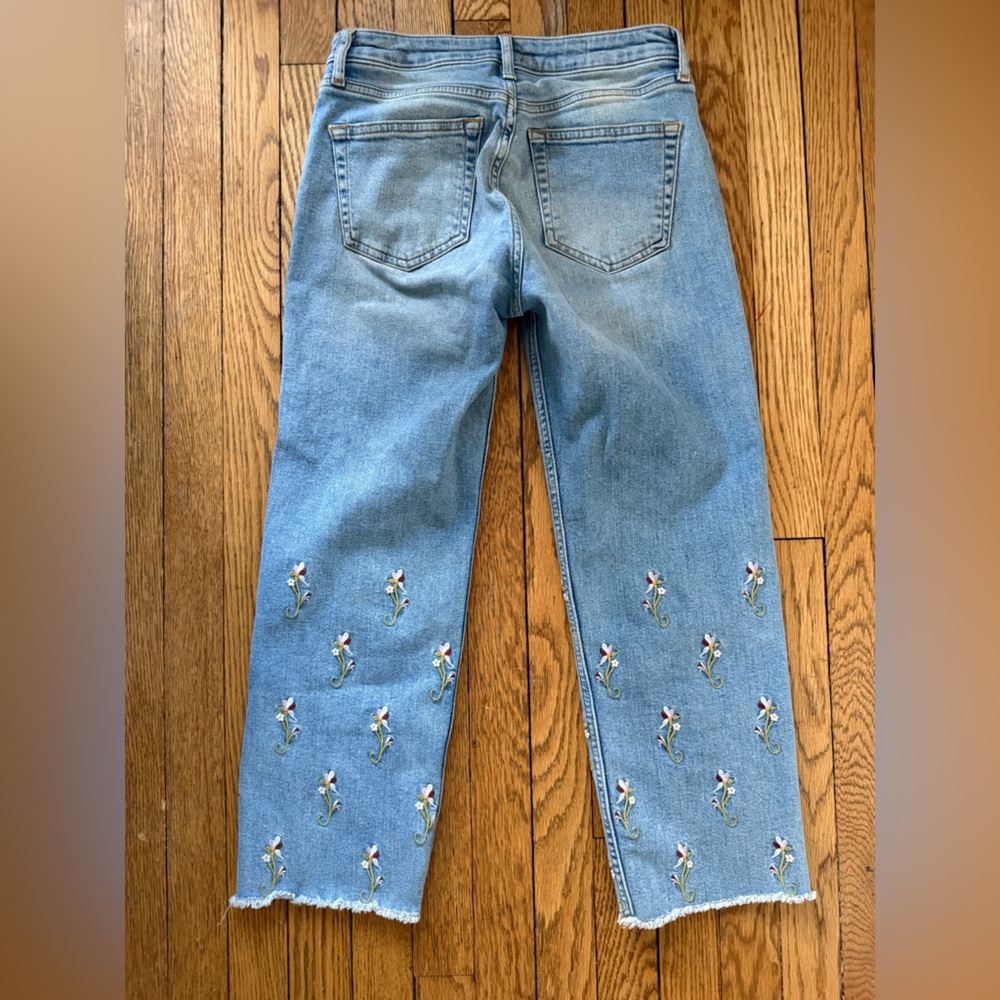Anthropologie Pilcro and the Letterpress Embroidered Cropped Jeans - Size 26 - Picture 4 of 4